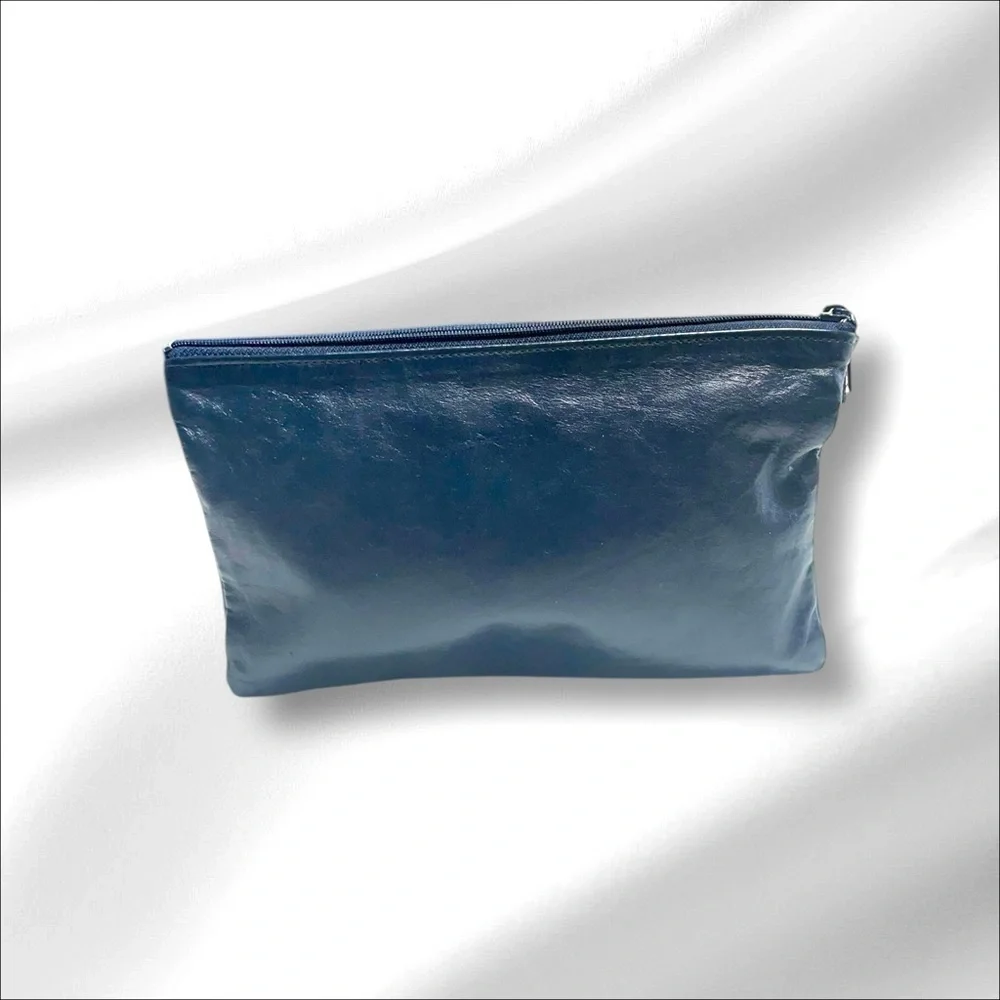 VTG Antonia Leather Blue Leather Clutch / Purse